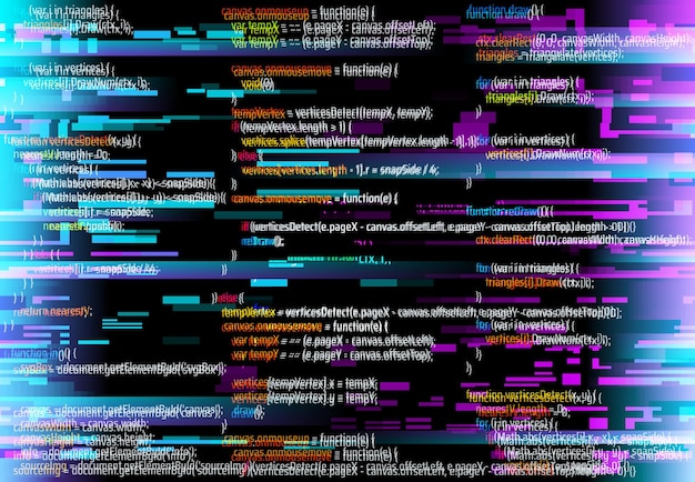 Arrière-plan abstrait avec code de programme glitched
