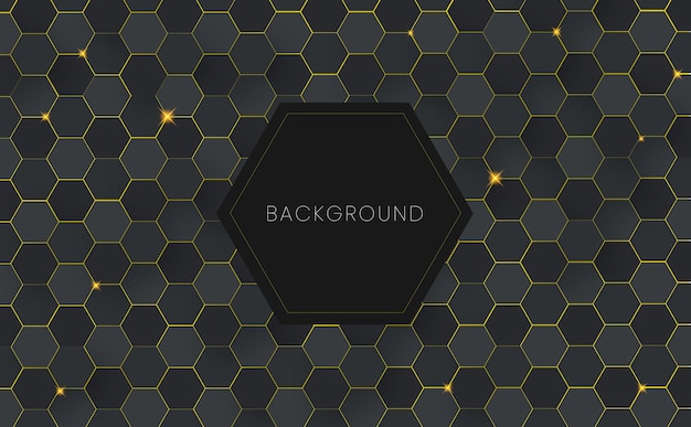 Arrière-plan abstrait à hexagone noir