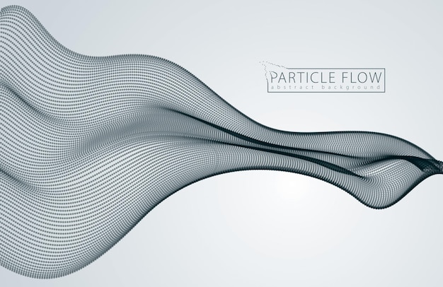 Arrière-plan abstrait avec onde sonore de particules dynamiques. Fond gris abstrait de vecteur. Maillage de points flous, belle illustration.