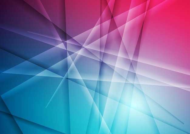 Arrière-plan abstrait à rayures brillantes bleu rose vif