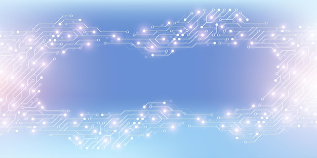 Arrière-plan abstrait avec texture de carte de circuit électronique technologique pour la présentation de la bannière d'en-tête du site Web