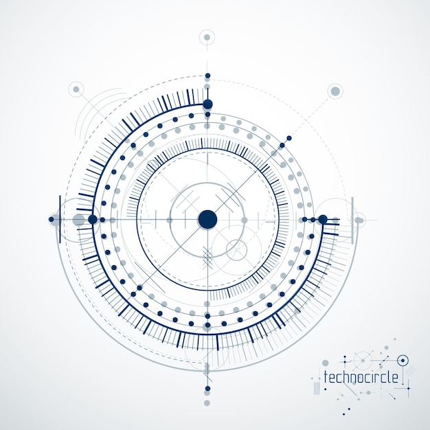 Arrière-plan Abstrait Vectoriel De La Technologie Du Génie Mécanique, Abstraction Cybernétique Avec Des Schémas Industriels Innovants.