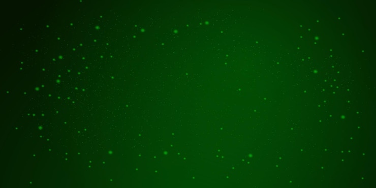 Vecteur arrière-plan abstrait vert avec des étoiles étincelantes