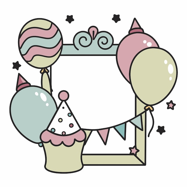 Vecteur arrière-plan d'anniversaire avec des ballons colorés et un endroit pour votre texte