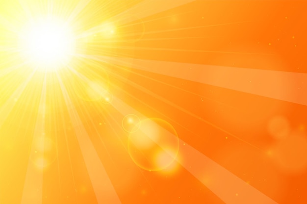 Arrière-plan d'avertissement de vague de chaleur estivale arrière-plan orange du soleil
