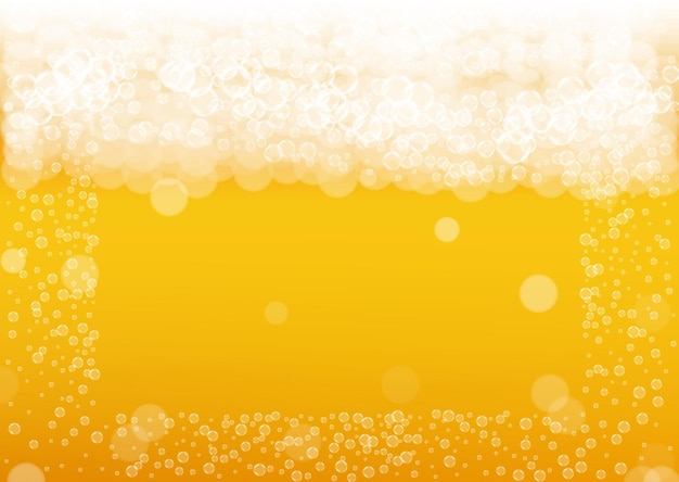 Vecteur arrière-plan de bière avec des bulles réalistes.