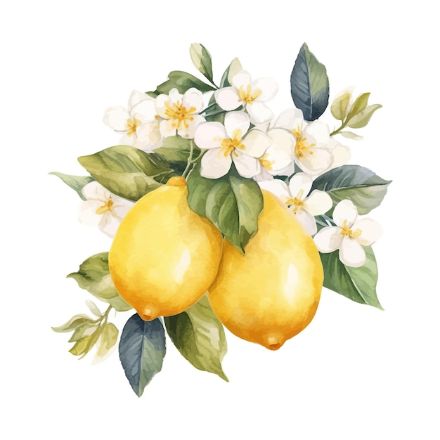 Arrière-plan Blanc à L'aquarelle Au Citron