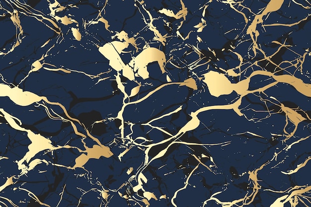 Arrière-plan Bleu Foncé Abstrait Avec Feuille Dorée Texture De Pierre Artificielle Fausse Agate à La Mode Marbrée