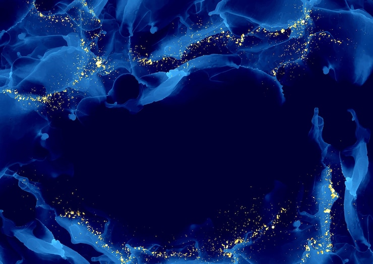 Vecteur arrière-plan bleu foncé peint à la main à l'encre d'alcool