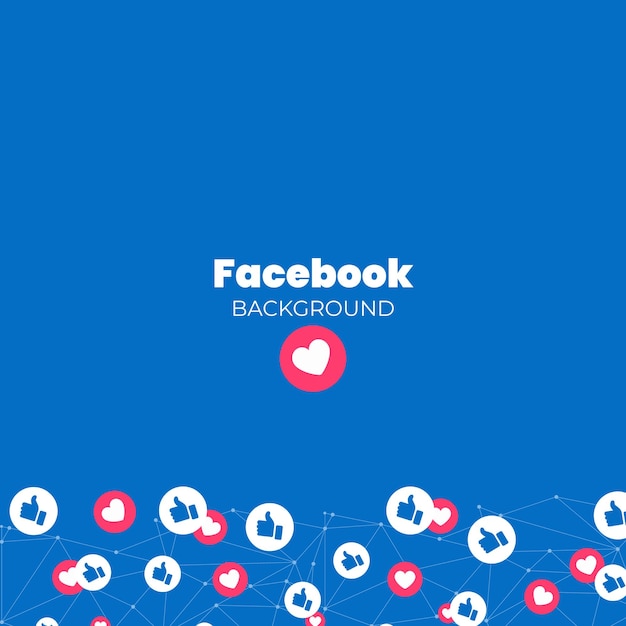 Vecteur arrière-plan bleu avec le logo de facebook et une image de facebook