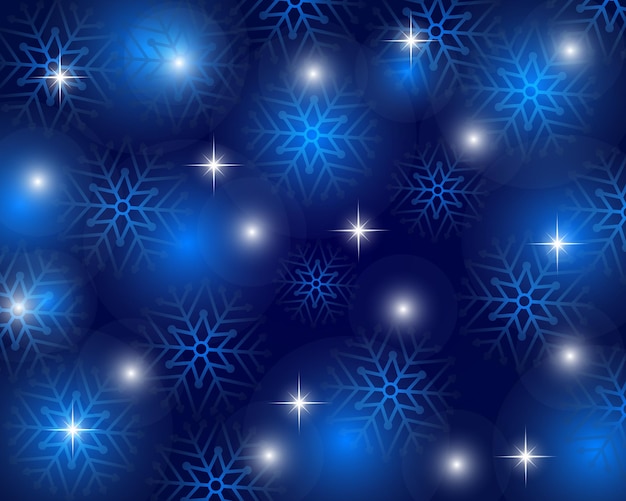Arrière-plan bleu de Noël avec illustration vectorielle de flocons de neige