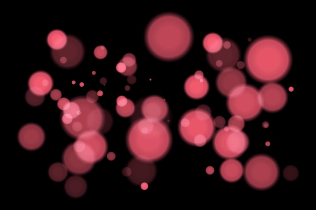 Arrière-plan bokeh monochrome avec des cercles blancs et doux sur fond noir Effet de flouage de la lumière élégant pour la conception et les superpositions vectorielles minimales ou numériques abstraites