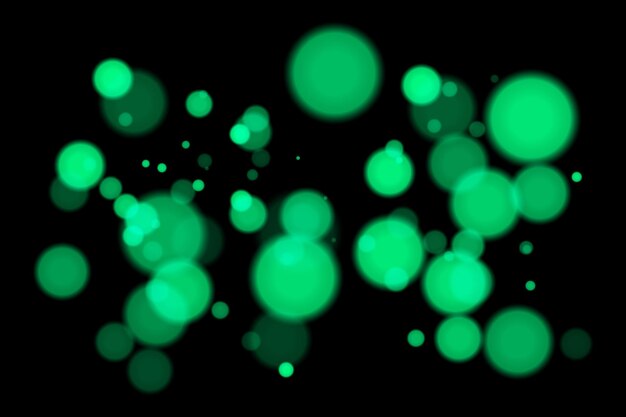 Arrière-plan bokeh monochrome avec des cercles blancs et doux sur fond noir Effet de flouage de la lumière élégant pour la conception et les superpositions vectorielles minimales ou numériques abstraites