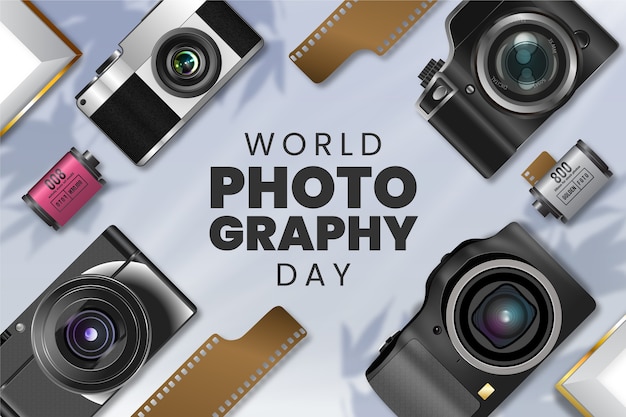 Arrière-plan de la célébration de la journée mondiale de la photographie