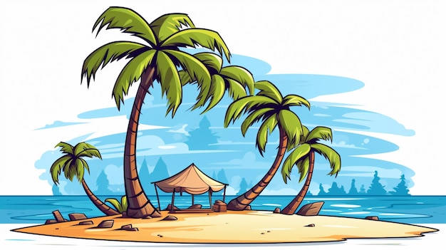 Vecteur arrière-plan de clipart de plage vectoriel libre