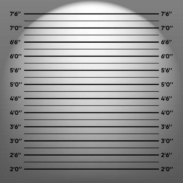 Vecteur arrière-plan de la composition de la police mugshot shot up photo pour l'arrestation arrière-plan pour les photos criminelles mugshot