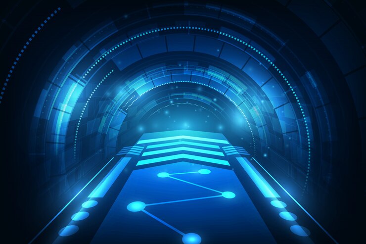 Vecteur arrière-plan de concept futuriste hi tech vitesse connexion
