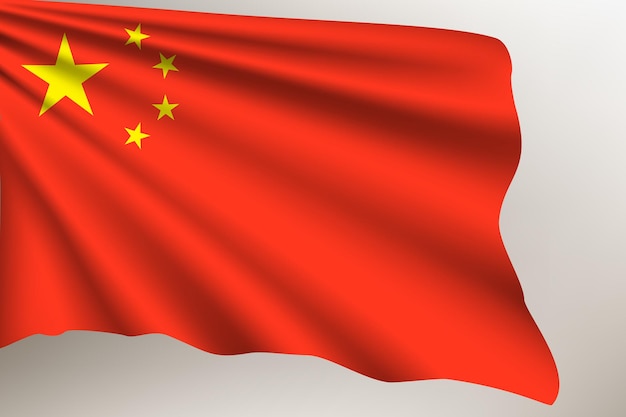 arrière-plan de conception graphique vectorielle de la Chine agitant le drapeau