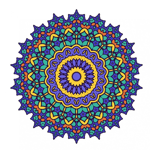 Arrière-plan de conception de mandala coloré