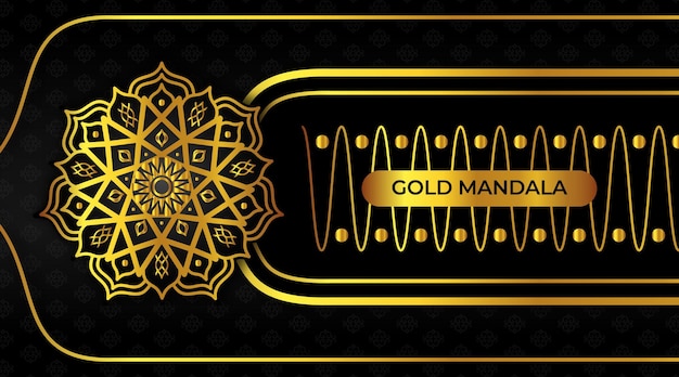 Vecteur arrière-plan de conception de mandala ornement de luxe en couleur or