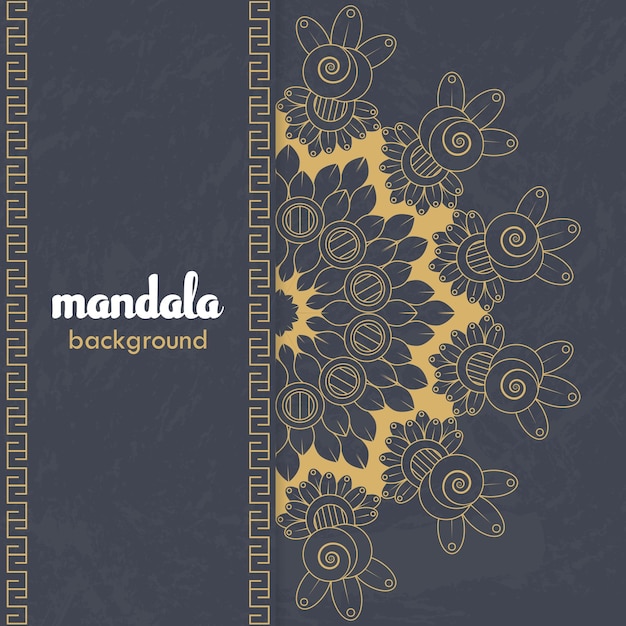 arrière-plan de conception de mandala ornement de luxe en couleur or