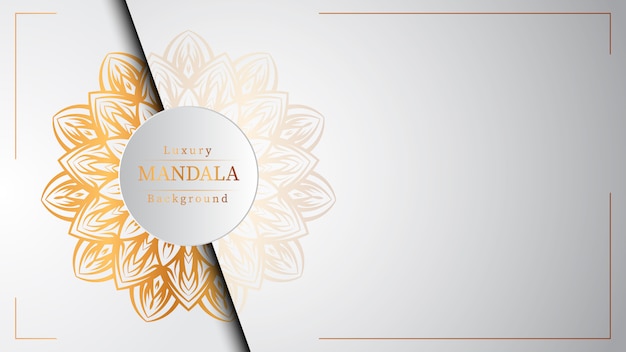 Arrière-plan de conception de mandala ornemental de luxe en couleur or