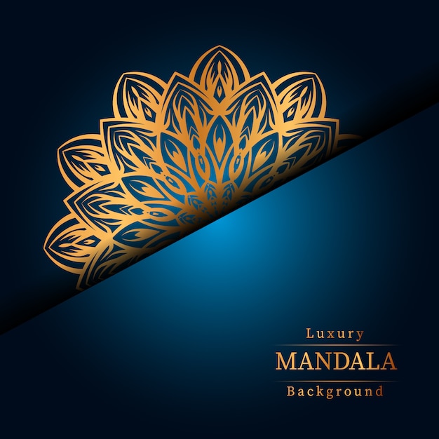 Vecteur arrière-plan de conception de mandala ornemental de luxe en couleur or