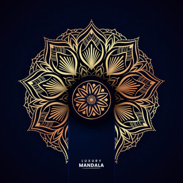 Arrière-plan De Conception De Mandala Ornemental De Luxe Dans Une Décoration Dorée