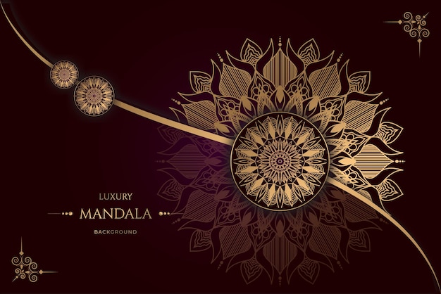 Arrière-plan De Conception De Mandala Ornemental Motif Or De Luxe