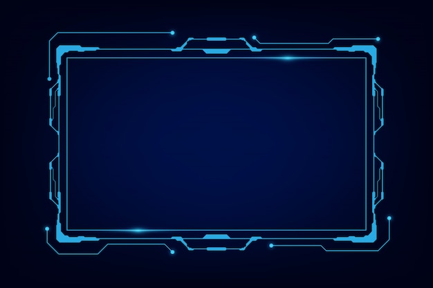 Arrière-plan de conception de modèle de cadre hologramme abstrait tech sci fi