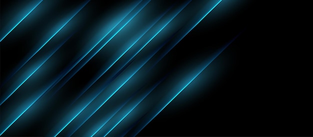 Arrière-plan corporatif noir abstrait avec des lignes bleues brillantes