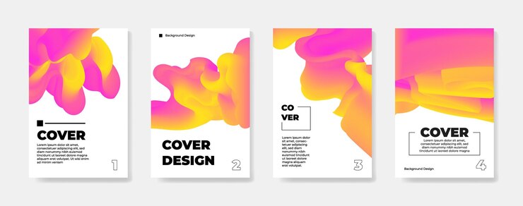 Vecteur arrière-plan de couleur dégradé d'onde fluide dynamique défini pour la collection de bannières, d'affiches, de dépliants ou de couvertures de livres