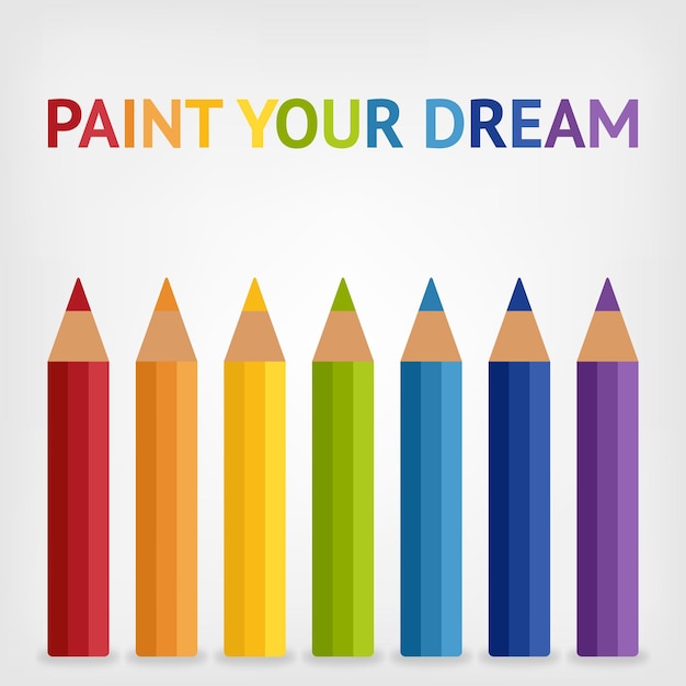 Arrière-plan à crayons arc-en-ciel colorés