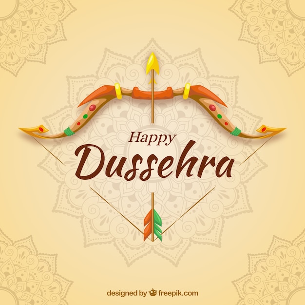 Arrière-plan Créatif Dussehra Avec Archet