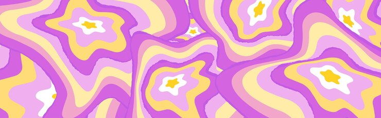 Vecteur arrière-plan de dessin animé à motif d'étoile dans un style groovy conception horizontale illustration vectorielle