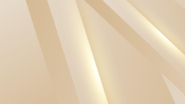 Vecteur arrière-plan doré abstrait avec des formes brillantes de luxe blanches et beiges lignes dorées luxe sur fond de couleur crème or élégant style de coupe de papier réaliste 3d illustration vectorielle