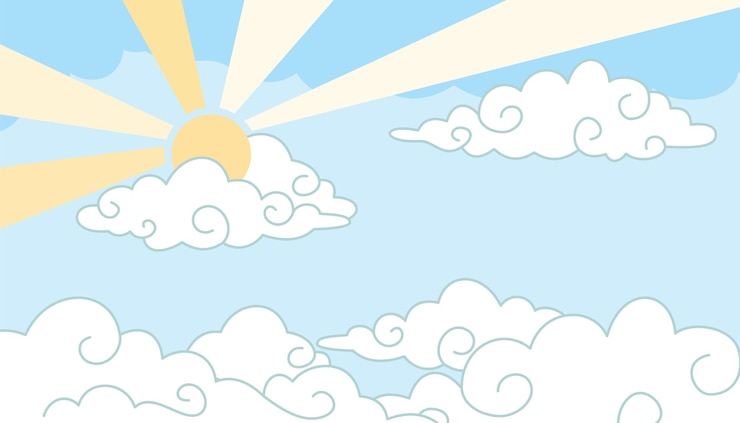 Vecteur arrière-plan du ciel d'une journée ensoleillée