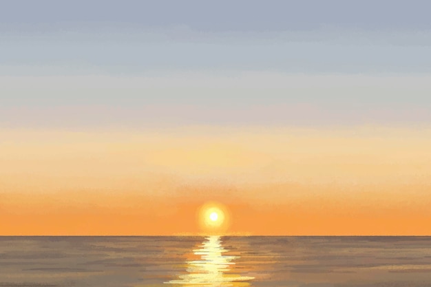 Arrière-plan du coucher de soleil vecteur de conception pastel minimal