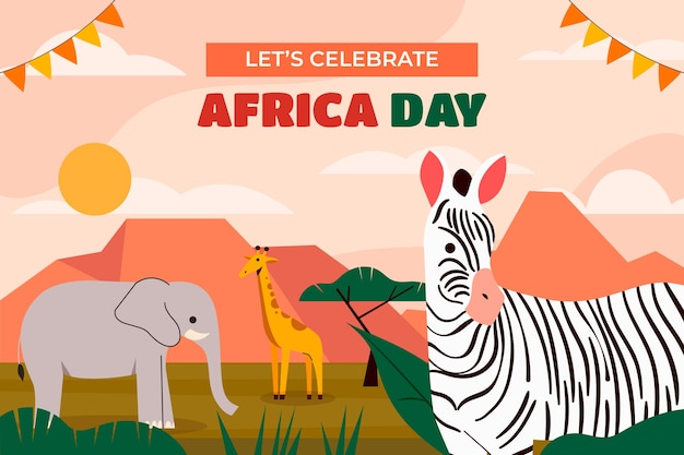 arrière-plan du jour plat de l'Afrique