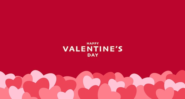 Arrière-plan Du Jour De La Saint-valentin Avec Illustration Heart Vector Bannière Papier Peint Flyers Invitation