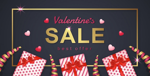 Arrière-plan du modèle bannière vente Saint Valentin