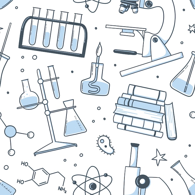 Arrière-plan Du Modèle Doodle Science Chimie école D'éducation