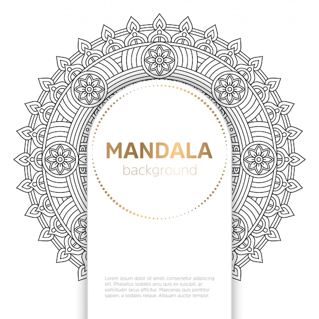 Arrière-plan Du Modèle Mandala Noir Et Blanc