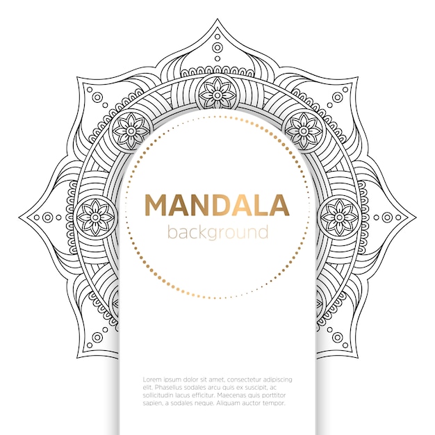 Arrière-plan Du Modèle Mandala Noir Et Blanc