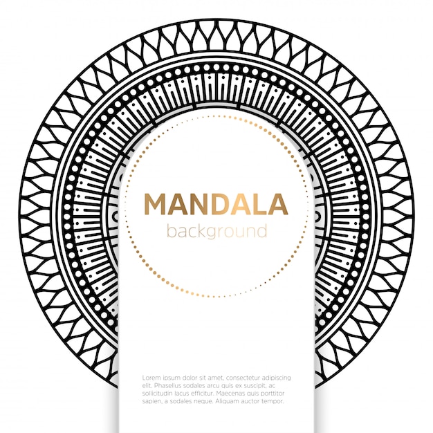 Arrière-plan du modèle mandala noir et blanc