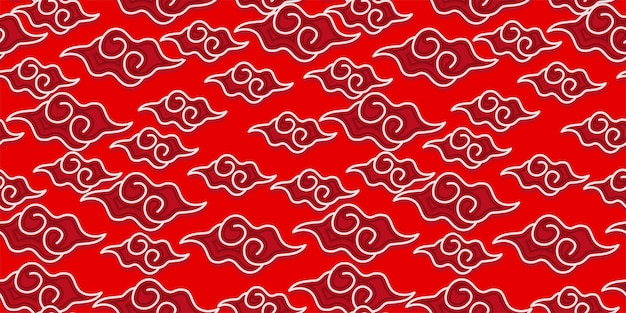 Arrière-plan du modèle sans couture vectoriel de Batik Mega Mendung