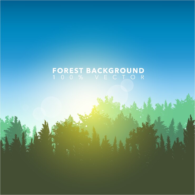 Vecteur arrière-plan du paysage forestier