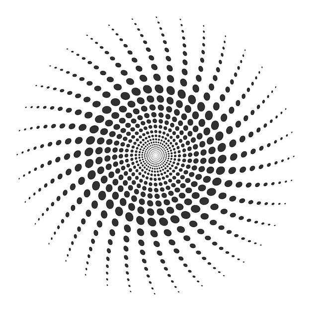 Arrière-plan d'éclatement solaire à cercle de points Vector Image d'illustration isolée sur fond blanc