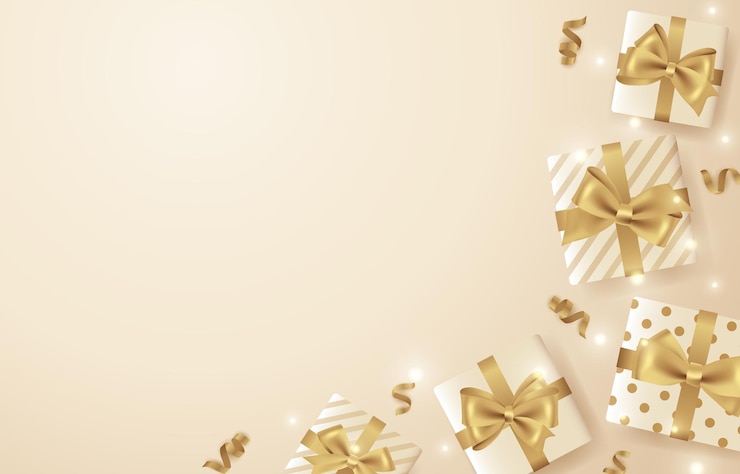 Vecteur arrière-plan élégant avec boîte cadeau au thème or