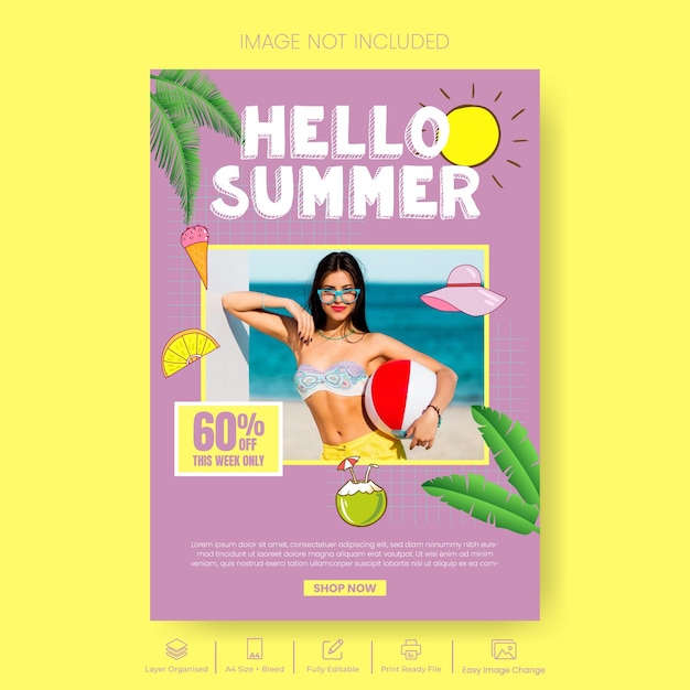Arrière-plan d'été tropical Vente d'été et conception d'affiche ou de dépliant de fête de plage d'été